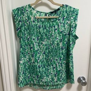 COPY - 19 Cooper Green/Blue flowered blouse